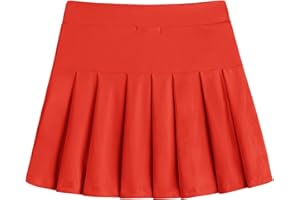 Arshiner Gonna da Bambina Gonna da Tennis Gonna a Pieghe a Vita Alta per Bambini Gonna da Golf Tinta Unita Gonna Sportiva a Pieghe con Tasche Pantaloni Interni Casual 6-13 Anni