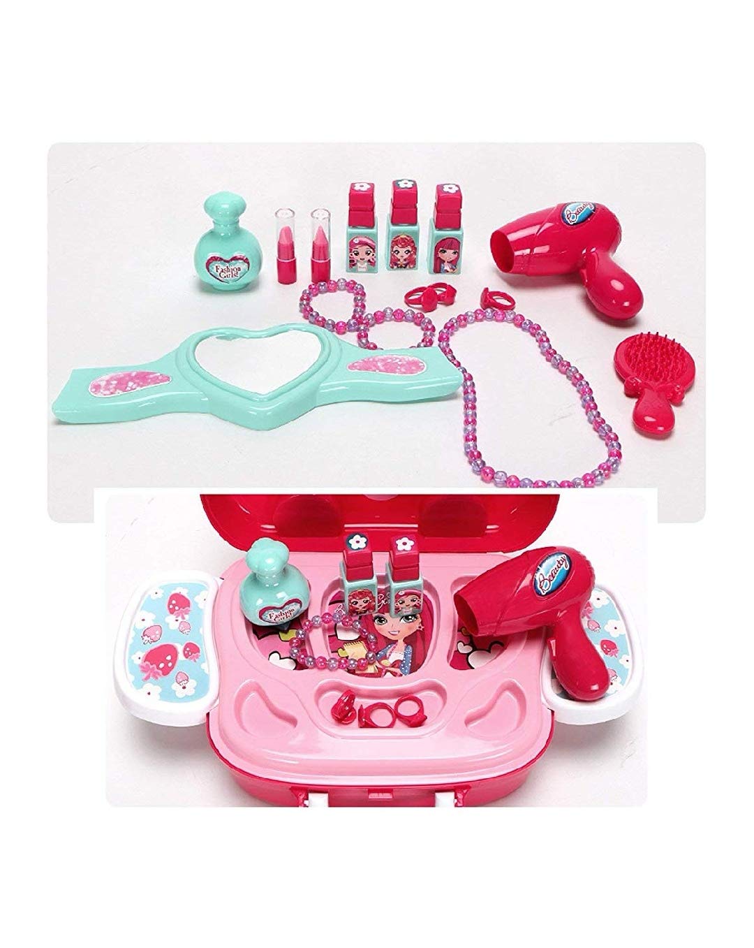 Vikas Gift Gallery Makeup Set for Girls | Lightweight Portable Plastic Suitcase Kit | Ideal for 3+ Years Kids | Non-Toxic | Kid-Friendly - Image 9