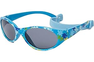 Kiddus Lunettes de Soleil pour Fille, Garçon. Entre 2 et 6 ans. Super Flexibles. Bande Élastique Réglable. 100% Protection Solaire UV400. Garantie à VIE!