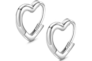 CHRITICE Orecchini Donna Cerchio Argento 925, Orecchini Donna Oro Oorecchini Cerchio Oro 18k Orecchini Uomo Cerchio Diamanti Orecchini Cuore Piccoli Earrings for Women Moda Gioielli Regali per Lei