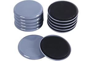 Ezprotekt Lot de 16 patins ronds de 8,9 cm pour déménagement de meubles, patins de protection de moquette réutilisables pour appareils lourds, bleu clair