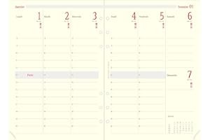 BLUMIE SHOP Lot Recharge Oberthur 2026 Vertical Semainier Pour Organiseur Français Format 21: 15 x 21 Cm + 1 Index Adhésif Blumie (Ref 5109)