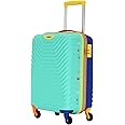 American Tourister Trolley Bag for Travel|Splash 55 Cms Polycarbonate Hardsided Small Cabin Luggage Bag|Speed_Wheel 8 Wheel Suitcase for Travel|Trolley Bag for Travelling,Multicolor,55.1 Centimeters