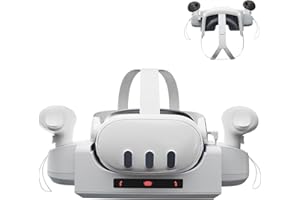 Baomaeyea Ladestation für Meta Quest 3, Ladestation, kompatibel mit Meta Quest 3 VR-Headset und Touch-Controllern, VR-Headset und Controller-Displayhalterung, VR-Brillen-Organizer-Rack