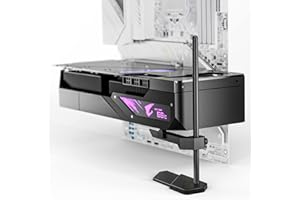 upHere GPU Support Carte Graphique Support Carte Graphique Verticale GPU Power PC Gaming,Aluminium anodisé aérospatial,Support réglable,Simple Emplacement pour Cartes,GH05K,Noir