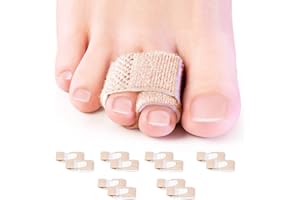 Sumiwish 12 paquetes de envolturas para dedos de los pies, vendas para enderezar, férulas de dedo del pie superpuestas, cintas de dedo torcidas superpuestas, almohadillas para hombres y mujeres
