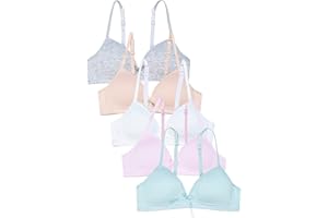 Channo Soutien-Gorge Basique en Coton sans Armatures pour Fille, Couleurs Unies, Bretelles Réglables, Bonnet A