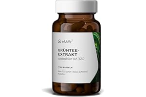 ‎EDUBILY NUTRITION edubily nutrition® Grüntee-Extrakt - 250 mg EGCG pro Kapsel, entspricht 5 Tassen Grüner Tee - nahezu koffeinfrei - ohne Zusatzstoffe - Laborgeprüft (60 Kapseln)