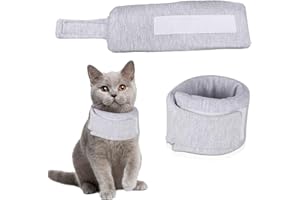 JOAASU Collar Isabelino Gatos, Cuello Mascota Collar Recuperación, Ajustable Collar De Protección para Gatos, Circunferencia 20-28cm, Evitar Picaduras de y Arañazos Lesiones (Gris, M)