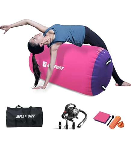 Produktbild von Aufblasbare Trainingsmatte Yoga Aufblasbare Air Rolle Für Turnen & Gymnastik - 60/75/90cm, Mit Pumpe, Für Zuhause & Training Gymnastik Rolle