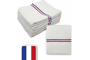 LNT France - Lot de 3 serpillières gaufrées Blanches FABRIQUÉE en France résistance exceptionnelle- 60x100 découpable en 60x50. Polyvalentes pour Laver, Nettoyer, essuyer, éponger Tous Types de Sol