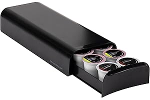 Mind Reader 'Slim' pour 16 Capsules Nespresso, 12 K Bonnets, 14 CBTL/Verismo Pods, Black Café Pod Storage tiroir