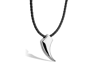 SERASAR Premium Collar de Cuero Hombres | Colgante de Acero Inoxidable | Cierre Seguro | Tres Colores | Caja de Joyería Incluida