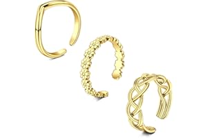 WillTen 2-4Pcs Bague d'orteil en argent en acier inoxydable réglable Bend Open Toe Ring, Bague d'orteil fine en CZ pour doigt de pied de plage d'été pour femmes et hommes