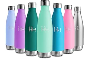 KOLLYKOLLA Cantimplora Termica 500ml, Botella Termica sin BPA, Botella de Agua Acero Inoxidable Reutilizable con Doble Pared, Termo Agua para Colegio, Oficina, Senderismo, Deporte, Viajes, Interior o Exterior