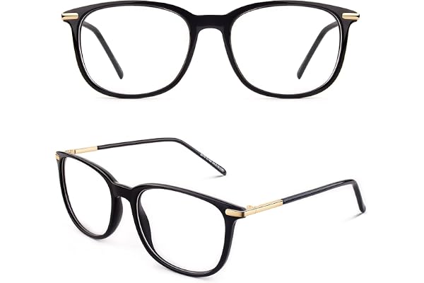 CGID CN79 Lunettes à verres transparents à monture d’écaille à branches métalliques hautement fashion