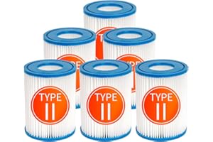 Benfosh 6 filtros de Piscina compatibles con BestWay Cartridge II,para BestWay 58094 tamaño II,Filtro de Piscina de 4.1 "x 5.3"