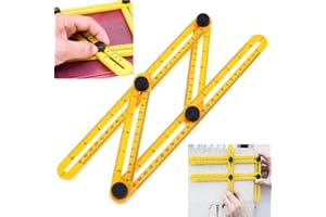 HOT BARGAINS Multi high-precision angle ruler carpentry, joinery and construction folding move, Aluminium Alloy Metal Angle Finder Tool, Wooden working, Ruler, Carpenter Ruler Universal Opening Locator (4 Sides)