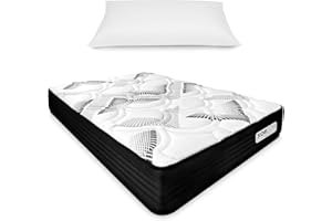 Duérmete Online - Colchón Muelles Ensacados con Visco Eco Box 90 x 190 cm, [Obsequio Almohada], Antiácaros, Antibacterias e Hipoalergénico