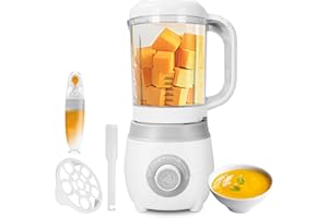 Hoapin Cuocipappa per Bambini, Robot Cucina, Mixer Multifunzionale 4 in 1, Sterilizzazione dei Biberon, Cottura a Vapore, Frullatura e Riscaldamento