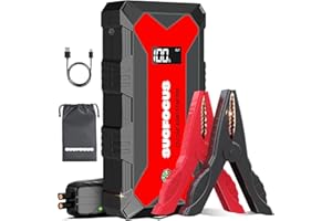 SUCFOCUS Starthilfe Powerbank, Auto Starthilfe 2500A 12V (Bis zu 8L Benzin/7L Diesel) Starter Powerbank mit Starthilfekabel LED Taschenlampe, großen Bildschirm, Autobatterie Booster für SUV Motorrad