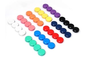 DAOUZL 40 Pièces Aimants Ronds Colorés, Aimant Réfrigérateur, Aimants Puissants Artisanat, Aimants Tableau, Aimants Convient pour Une Utilisation dans Réfrigérateurs, Tableaux Blancs, Photos ect