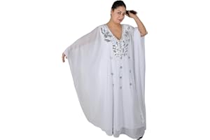 EGYPT BAZAR Abaya Damen Chiffon Kaftan Kleid mit Stickereien Festkleid Orient Dubai-Abaya Caftan Abendkleid Hochzeit