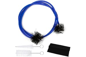 OHLING Kit de Limpieza y Cuidado de Trompeta, Cepillo De Limpieza De Tubo Cepillo de Válvula Cepillo Flexible con Paño de Limpieza Para Trompeta Bombardino Tuba (Azul)