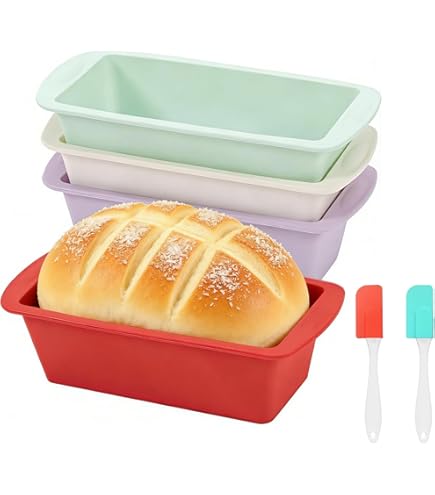 5 stuks siliconen bakvormen, rechthoekige bakvorm, 20 x 9,5 x 5,5 cm, bakvorm van siliconen voor cake en brood, siliconen bakvorm, siliconen bakvorm, airfryer, bakvormen, broodvormen om te bakken