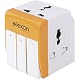 ELEXON 3 Way and 3 Switch Multi Power Adapter, Worldwide with Power Indicator Neon light, AC Outlet Power Plug Adapters for Indian Pin type (EL 7333A) - 1 year Warranty | ESMA Certified | Multi Color