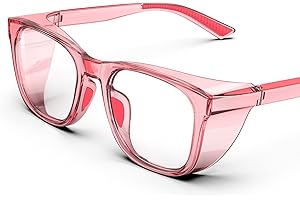 TOREGE Gafas protectoras transparentes con protectores laterales, antivaho y antiarañazos con agarres antideslizantes y protección UV completa - Gafas protectoras ideales para mujeres y hombres