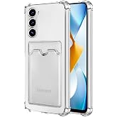KZY İLETİŞİM Samsung Galaxy S23 Kapak Kamera Korumalı Kartlıklı Darbe Emici &Ouml;zellikli Şeffaf Silikon Kılıf