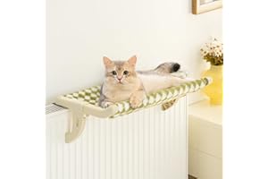 MEWOOFUN Katzen Hängematte Fensterbank - Katzenbett mit weichem Bett, Abnehmbarem Saugnapf, hält 18kg (Gree L) - 50x36cm