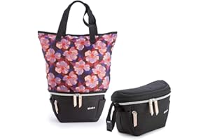 BÉABA, Sac à Langer, Organisateur de Poussette, Tote bag, Compact, Grand espace stockage, Accroche Poussettes et Velo, Biarritz, Noir