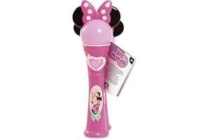 Famosa - Microphone Minnie Rose avec Oreilles et Un Dessin, Il a Une Chanson de Minnie et Les Helpes Heureuses, et illumine Le Rythme de la Musique, Jouet à Partir de 3 Ans, (MCN01000)