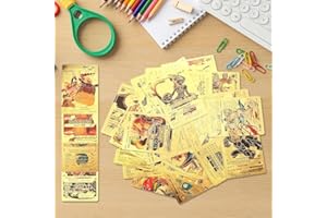 Douer Nuevo 25 Cartas Pok de Lamina con Alto Ataque, Version Español, Material de PVC, Cartas de Colección (Gold)