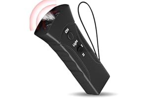 QEWEUUIE Anti Bell Gerät Hunde, 2 Modi Antibell Ultraschall Gerät mit Stroboskop Taschenlampe, 25 Fuß Handheld Hundeabwehr Ultraschall für Kleine,Mittlere Große Hunde für Drinnen Draußen