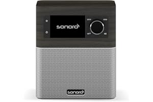 sonoro Stream Internetradio (UKW, Bluetooth, DAB, Spotify, Amazon, Deezer, App, spritzwassergeschützt) Mooreiche/Silber