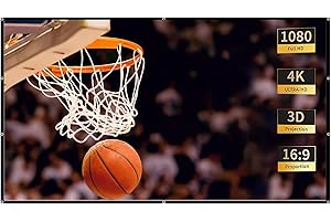 HELWEET Schermo Proiettore, Telo Proiettore, Schermo Cinematografico Portatile, Schermo Lavabile Pieghevole, per Home Theater, Scolastica, Presentazioni in Ufficio, 16:9 HD 4K, 60 Pollici, 132 x 75cm