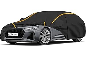 FCFEWLSDE Bache Voiture Exterieur pour Audi RS6 Avant Housse de Voiture,Protection UV Anti-Neige et Coupe-Vent Tous Temps avec Bande réfléchissante