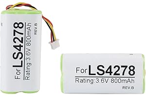 PARTSHE 2-Pack Battery for Motorola Symbol LS4278 LS4278-M LI4278 DS6878 Barcode Scanner 800mAh 3.6V Ni-Mh PN 82-67705-01 BTRY-LS42RAAOE-01