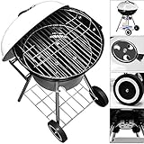 Deuba® Kugelgrill ✔ große Grilllfläche Ø44cm ✔ rollbar ✔ 2 Belüftungsschieber Holzkohlegrill BBQ Grill Kohlegrill Grillwagen