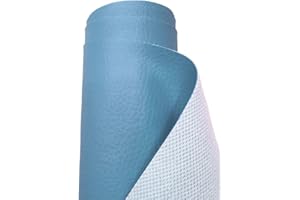 A-Express Simili Cuir à Grain Imitation Cuir Tissu Texturé Vinyle Tissu en cuir Matière Vendu au mètre - Bleu Ciel Demi Mètre 50cm x 140cm