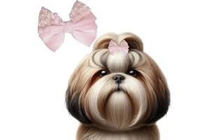Western Era Dog Bow Hair Clip with Pearls Stylish Pet Accessory Small, Medium & Large Dogs Ideal for Grooming, Photoshoots Fashionable & Durable Design for Pets (Light Pink)