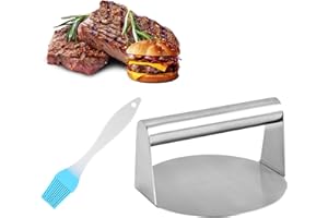 MIAYICAL Resistente Smasher, Pressa per Hamburger, Smash Burger Press, Pressa Hamburger Acciaio Inox, Schiaccia Carne per Hamburger, e 1 Pennello, per Hamburger, Bistecche, Grigliate, Pancetta, Sandwich