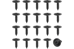 DORART HOME Vis Autoforeuse M5x16 mm, 50 pcs Vis Noir à Tôle Vis Autoperceuse en Acier au Manganèse pour Métaux Bois à Tête Ronde Torx pour Carrosserie Garde-boue Pare-chocs Arcs de roues Grilles Châssis