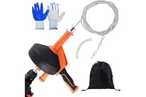 MEYUXG Rohrreinigungsspirale, Rohrreiniger Spirale, Abflussreiniger Spirale mit wasserdichte Handschuhe, Drain Cleaner für Küche,Waschbecken, Dusche, Badewanne (B, 13M)
