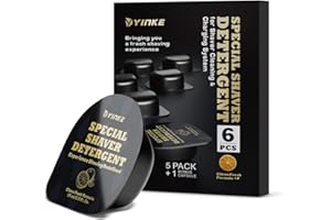 Yinke 6 Pack Cleaner Concentrate Fluid Refill for Braun Clean and Renew Refill Cartridges CCR, Refill Replacement Shaver Cleaning Fluid for Braun Cleaning System Station, Citrus Refresh (6pcs)