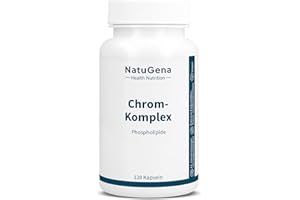 ‎NATUGENA NatuGena Chrom-Komplex, Chrom-Picolinate, Chrom-III-Chlorid & Phospholipide, trägt zu einem normalen Stoffwechsel bei, 120 Kapseln (4 Monats Packung)