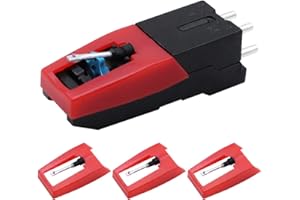 DXLing Ersatz Tonabnehmer Plattenspieler mit 3 Stück Plattenspieler Nadel - Ersatz Tonabnehmersystem und Nadel Ersatznadel für Plattenspiele Diamantnadel Plattenspieler Audio Spieler Ersatzteil